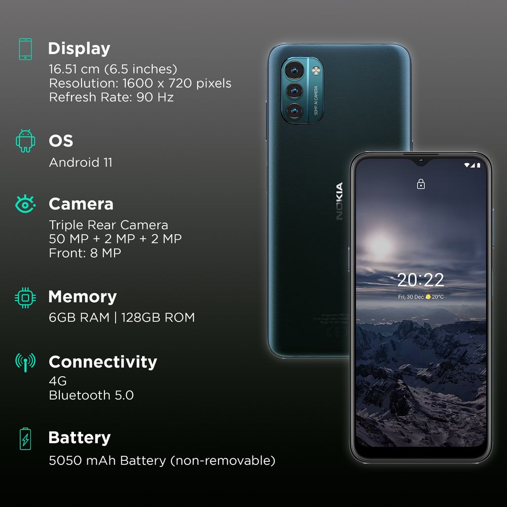 Buy Nokia G21 (6GB RAM, 128GB, Nordic Blue) Online - Croma